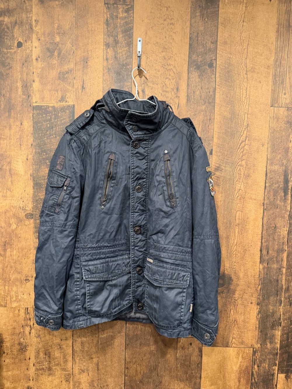 Khujo Men's Navy Utility Field Jacket large